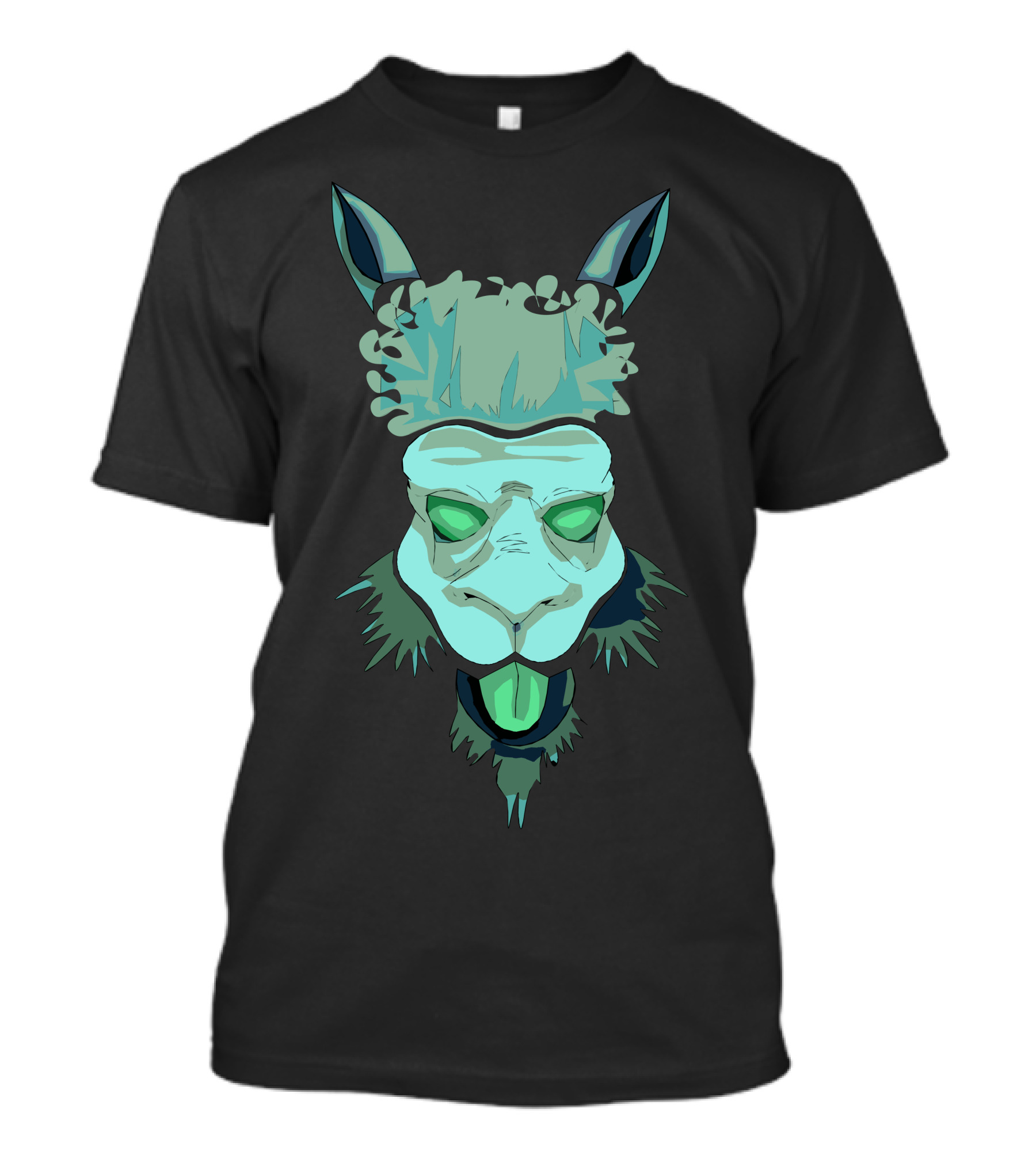 Ice Llama Vibrant Green Abstract T-Shirt