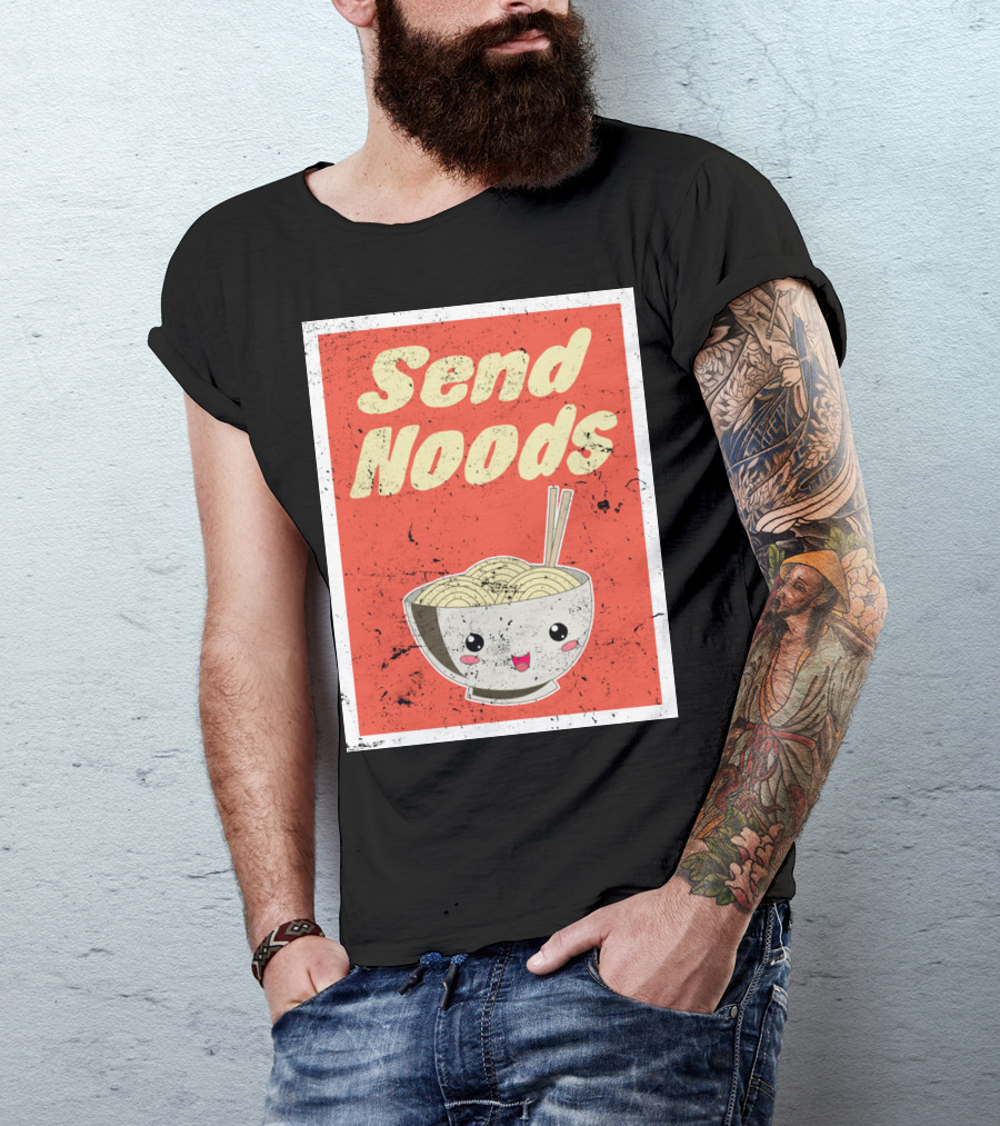 Send Noods Japenese Ramen Cat T-Shirt