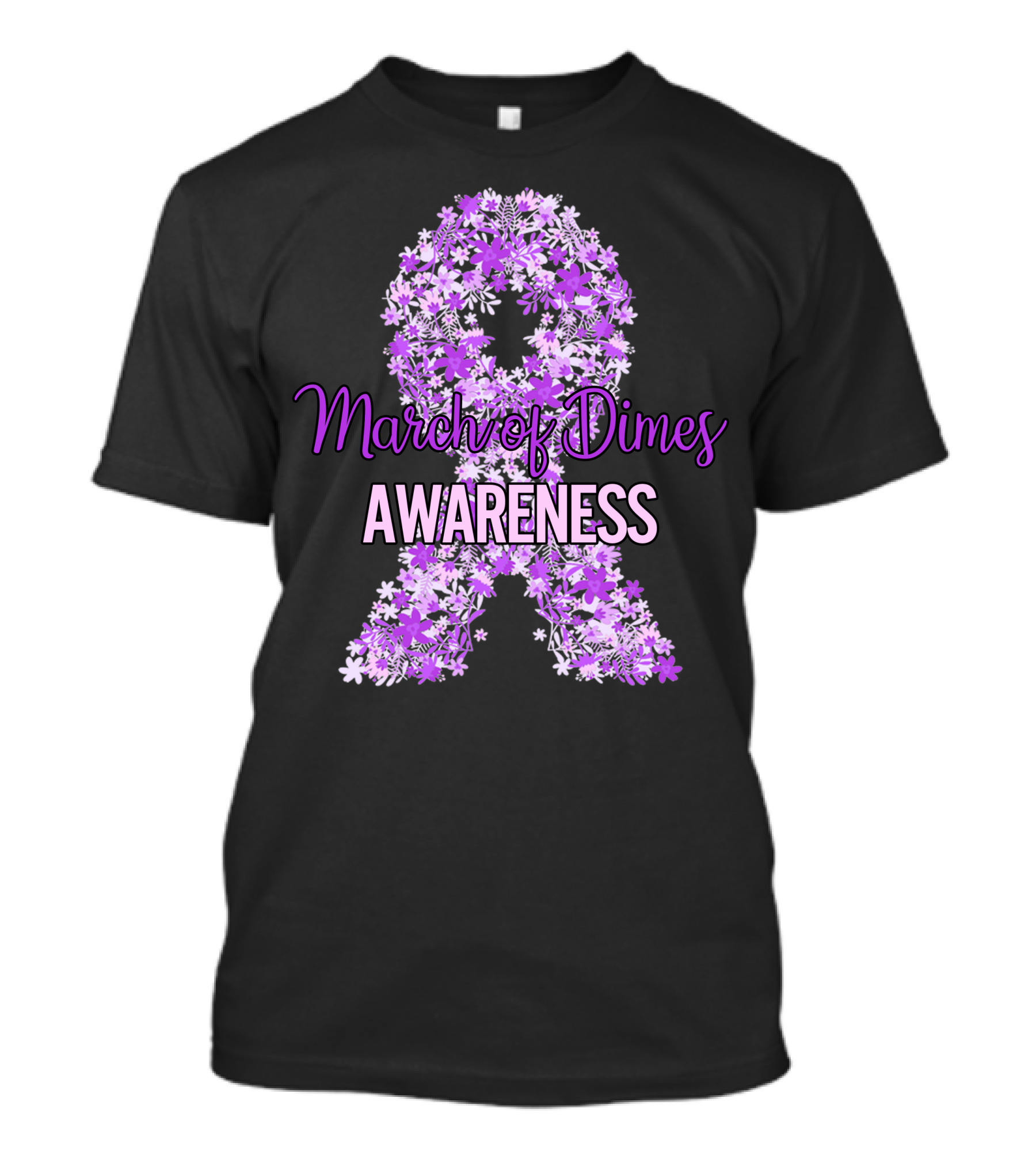 March Of Dimes Awareness Lavender Floral T-Shirt