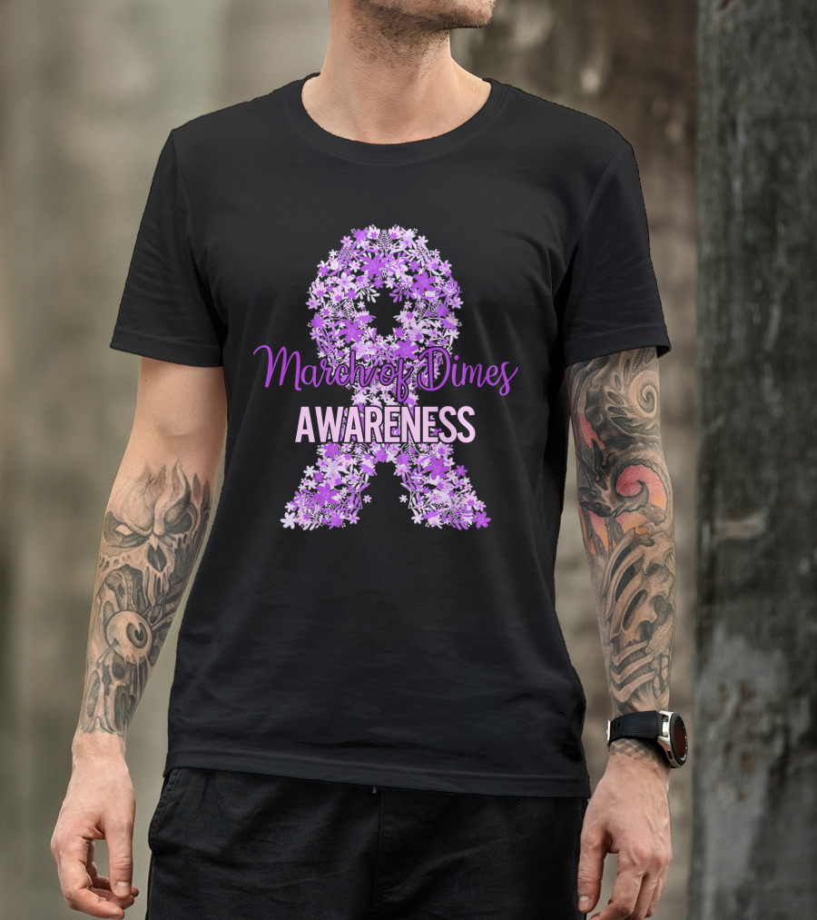 March Of Dimes Awareness Lavender Floral T-Shirt
