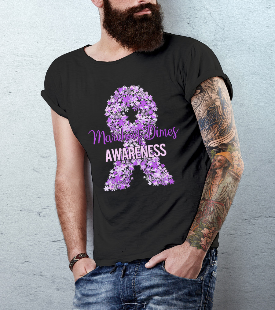 March Of Dimes Awareness Lavender Floral T-Shirt