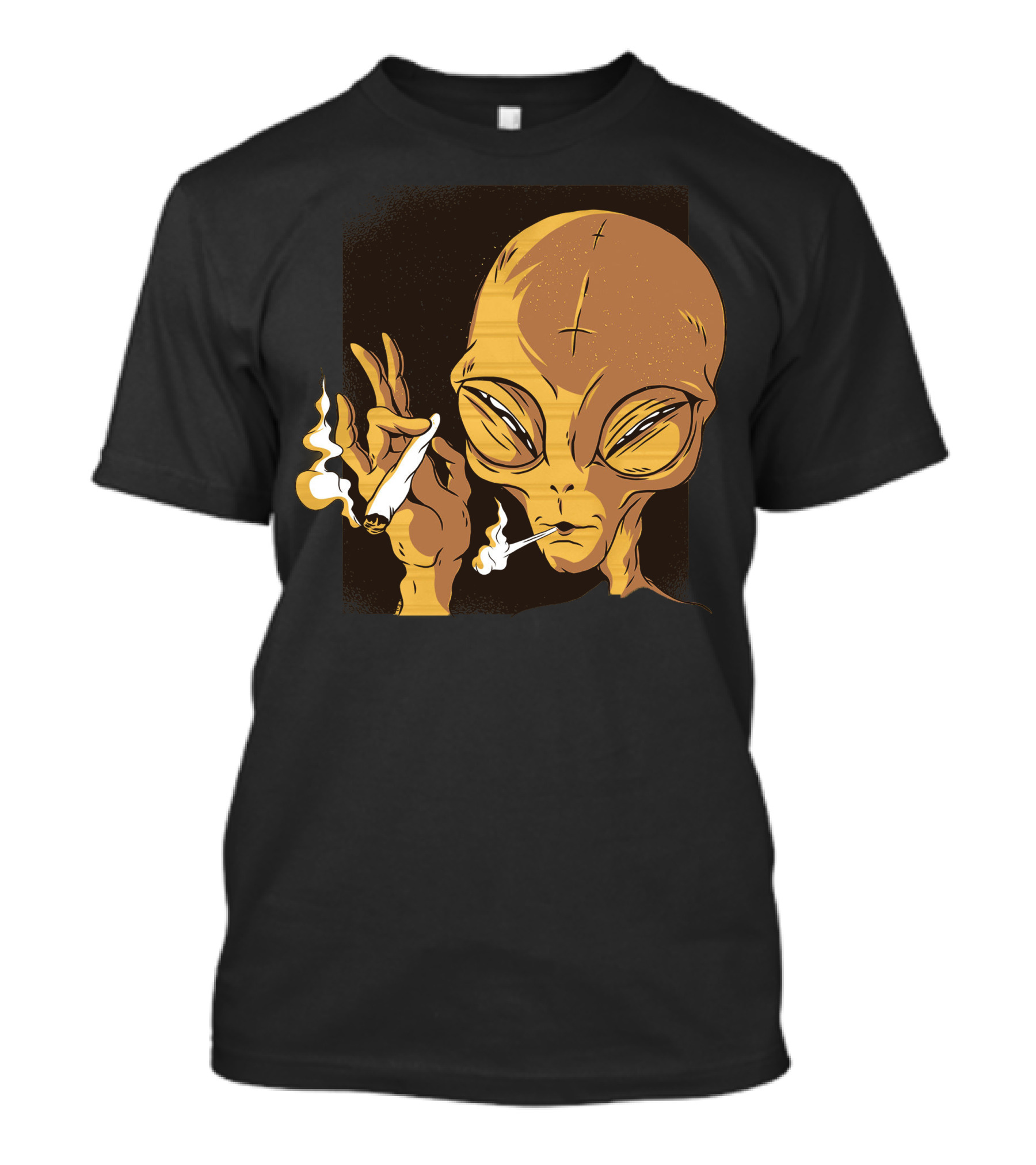 Alien Holding Cigarette With Smoke T-Shirt