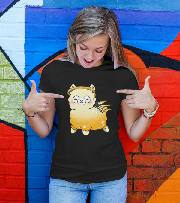 Alpaca Mercy Angel Halo Wings Stars T-Shirt