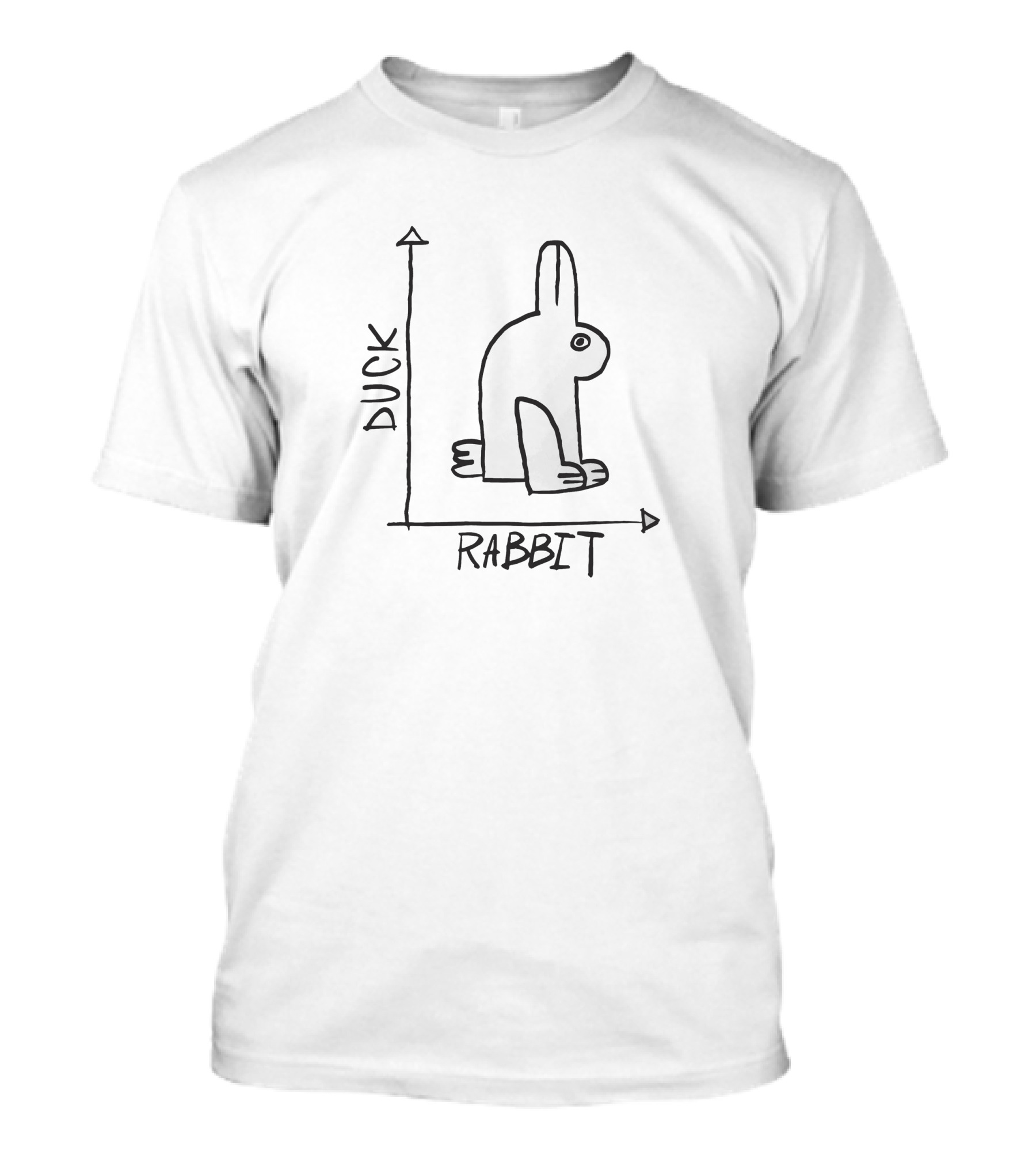 Duck Rabbit Optical Illusion Vertical Horizontal Animal Chart T-Shirt