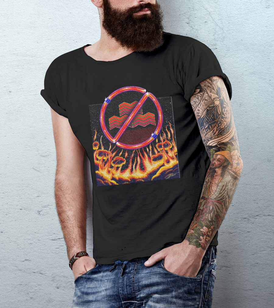 Anti Mmm No Symbol Fire Background T-Shirt