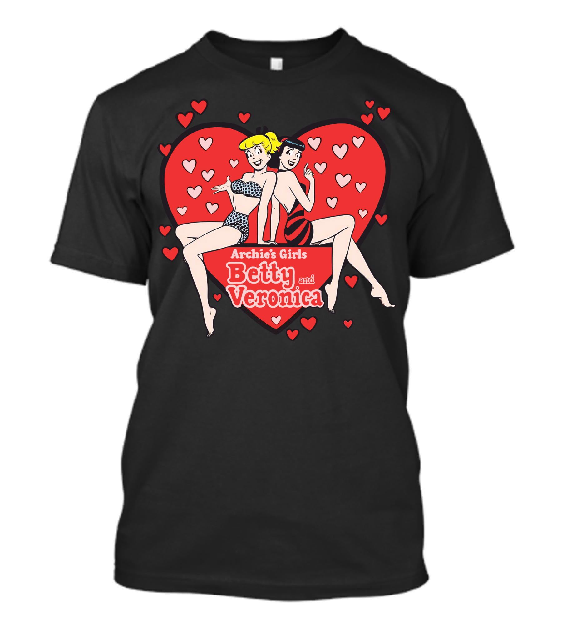 Archie's Girls Betty And Veronica Heart T-Shirt