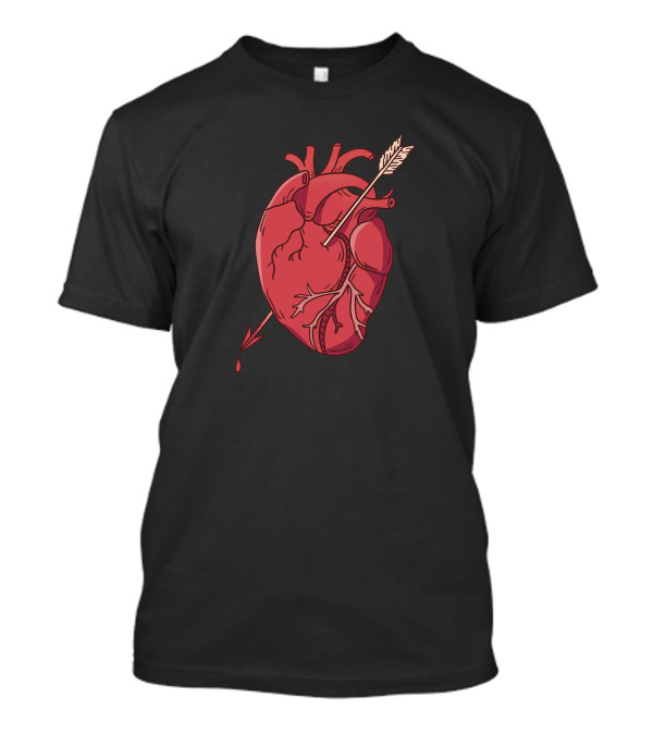 Arrow In Anatomical Heart With Blood滴 T-Shirt