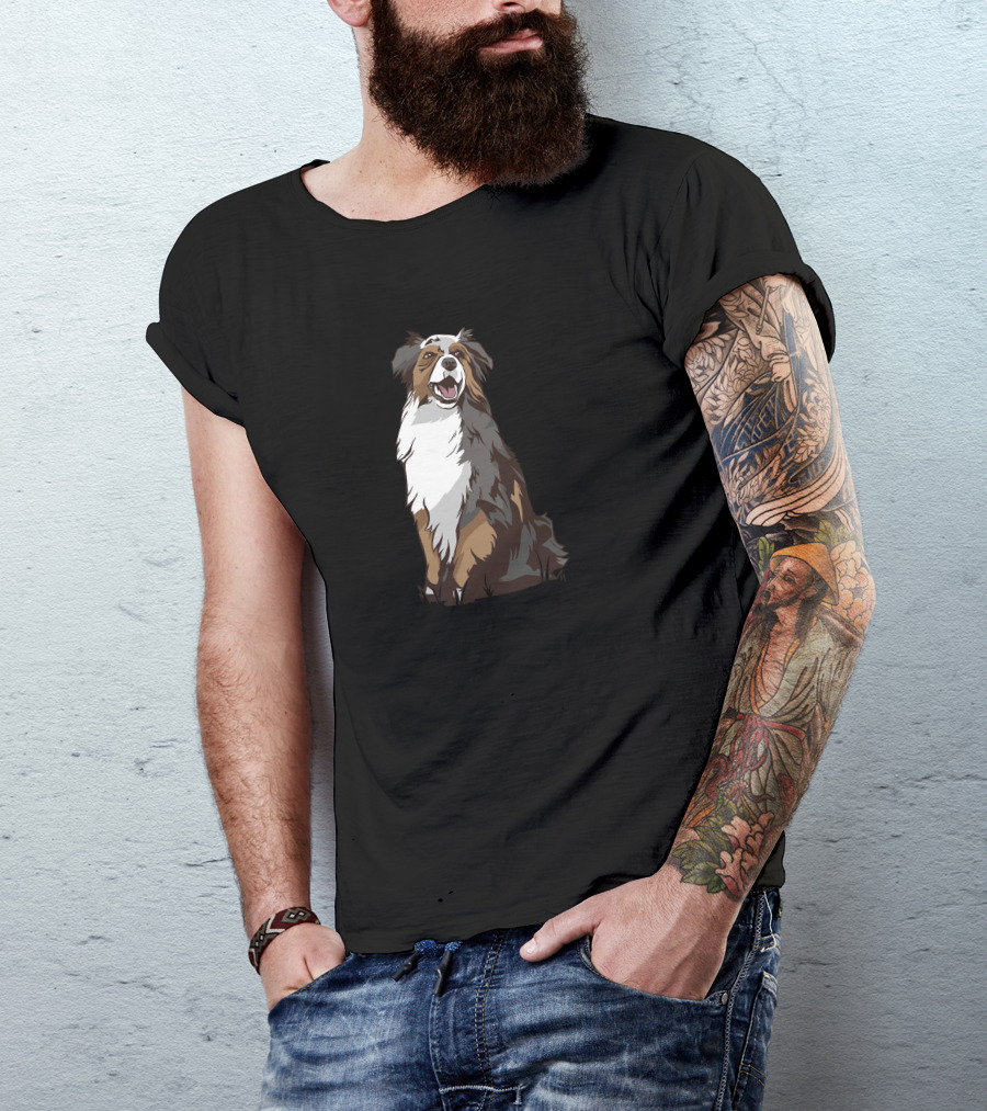 Australian Shepherd Dog Artful Pose T-Shirt