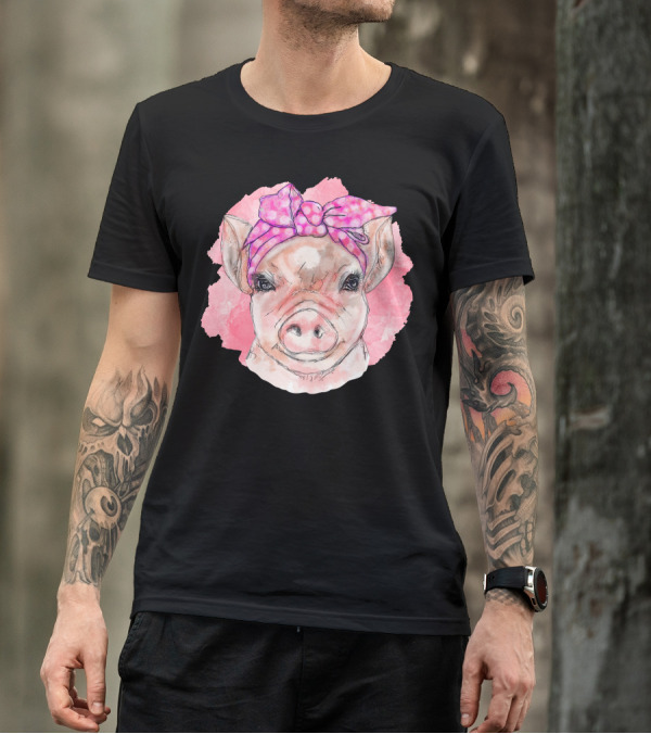 Pink Bandana Pig T-Shirt