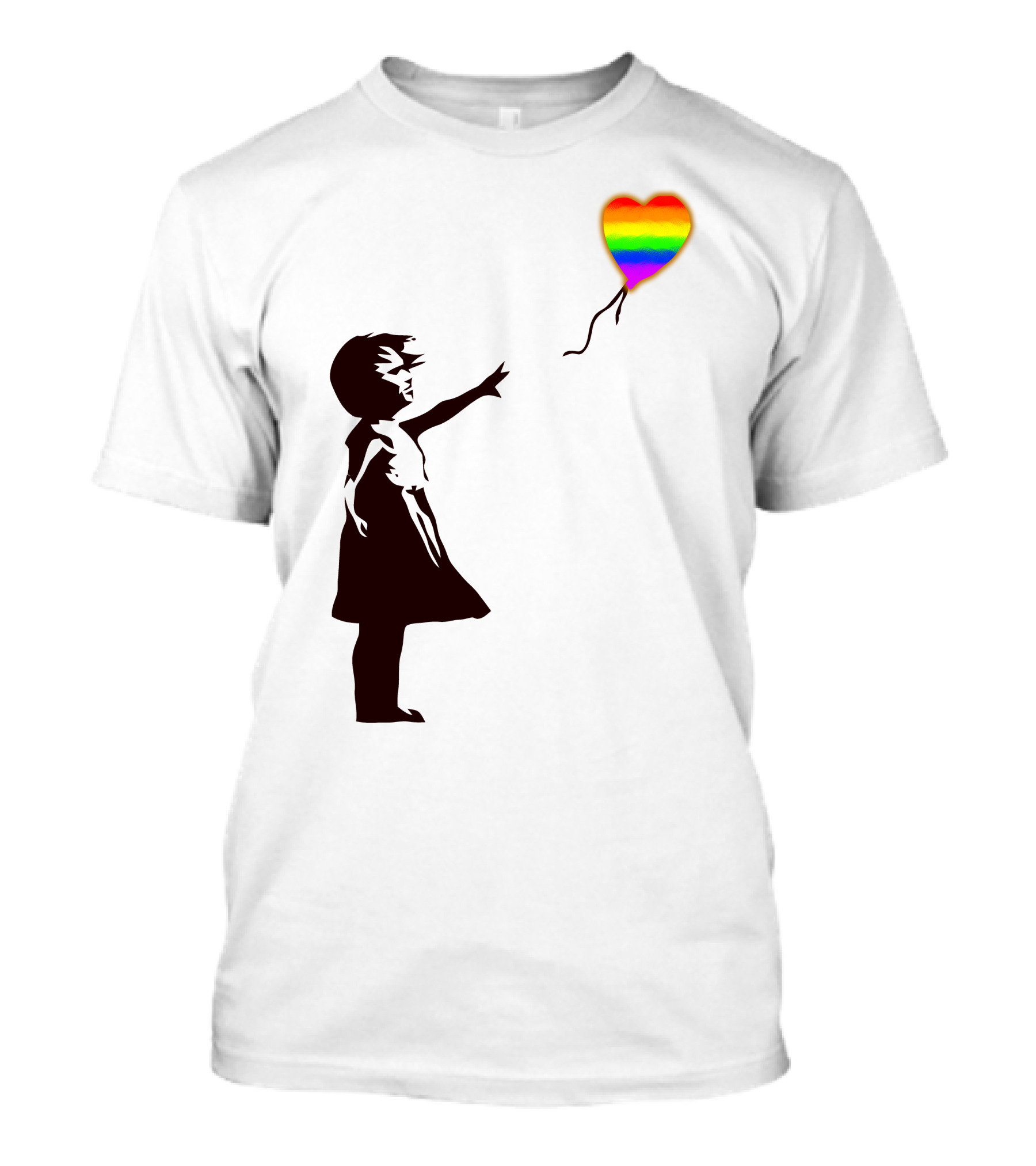 Banksy Girl With Rainbow Heart Balloon T-Shirt