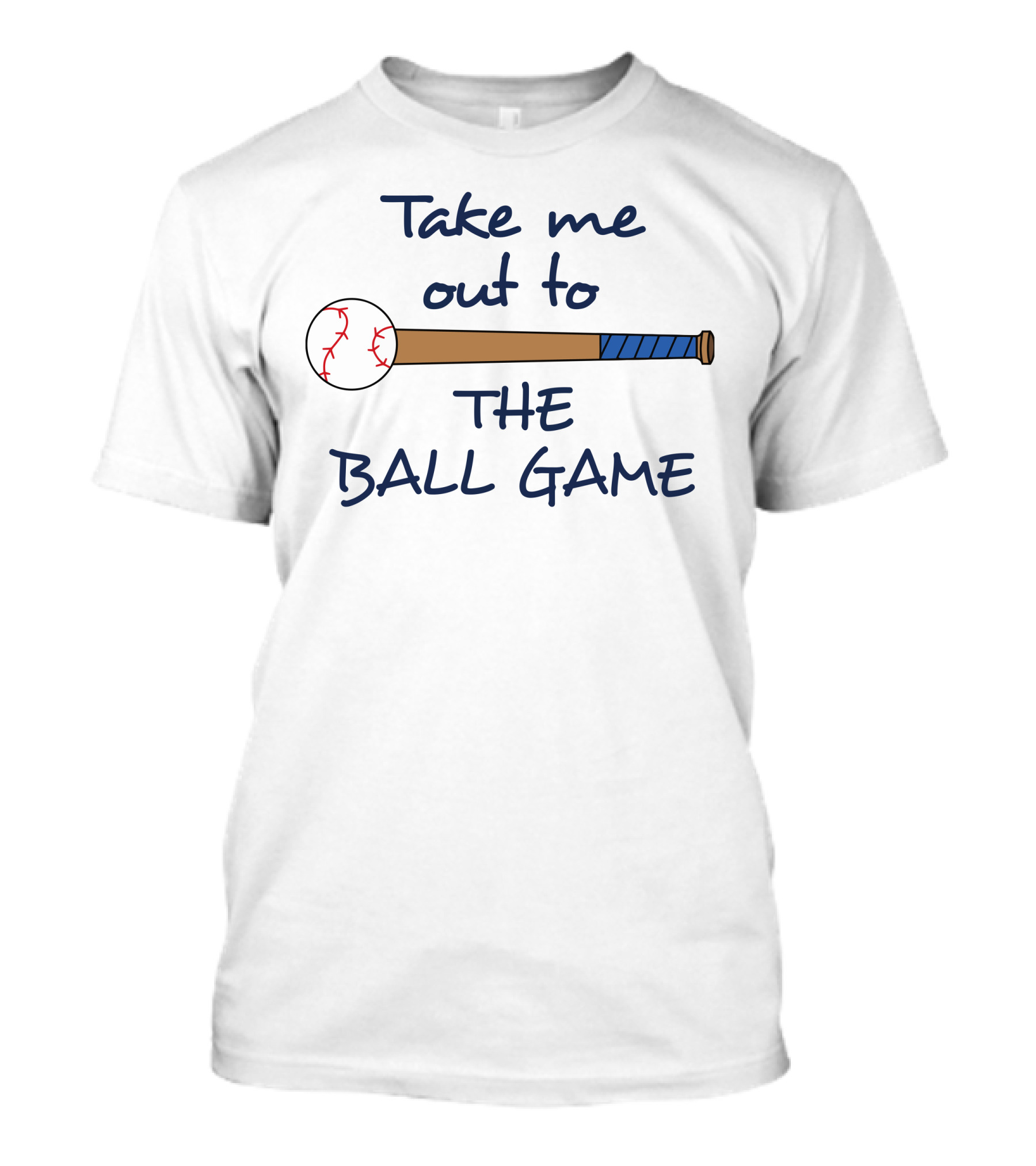 Take Me Out To The Ball Game Baseball Bat And Ball T-Shirt
