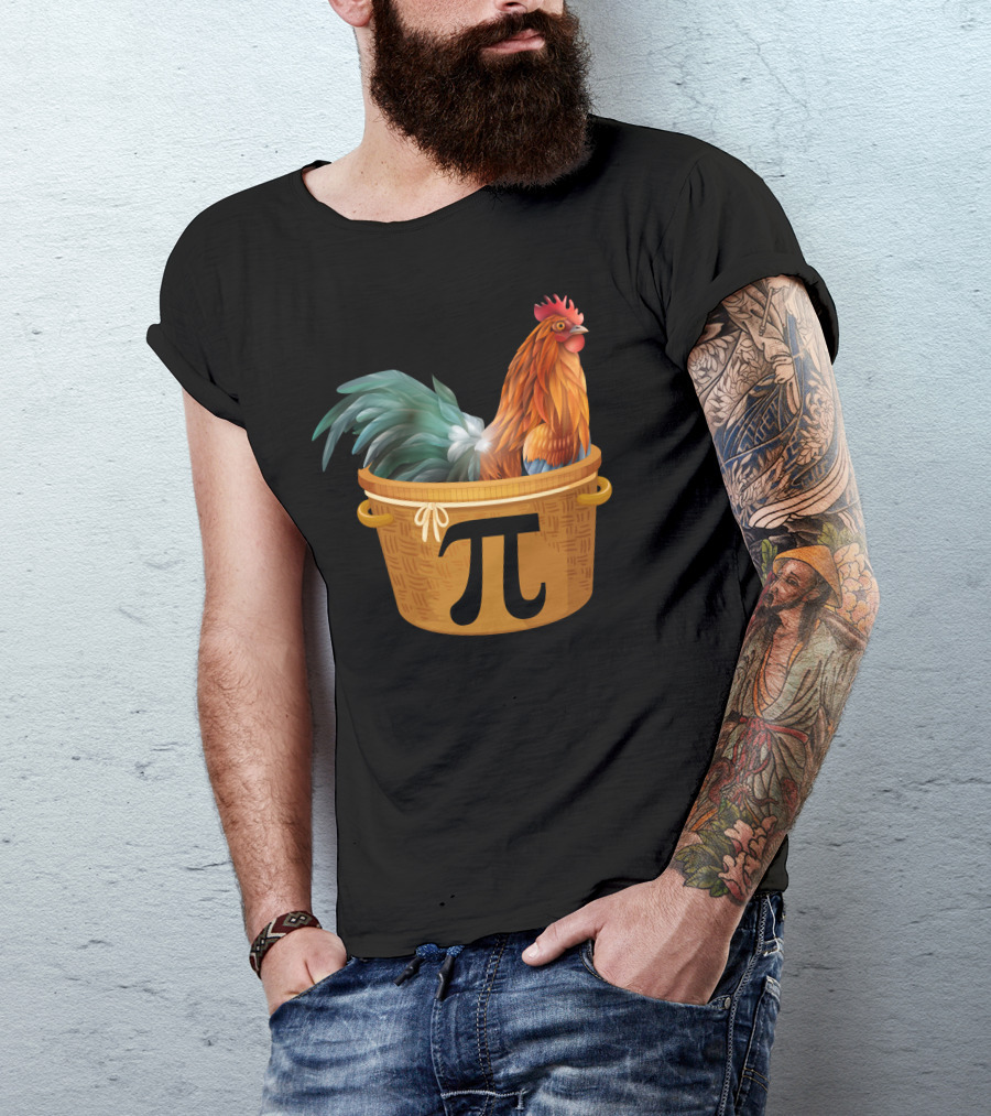 Chicken Pot π Day Rooster In Basket T-Shirt