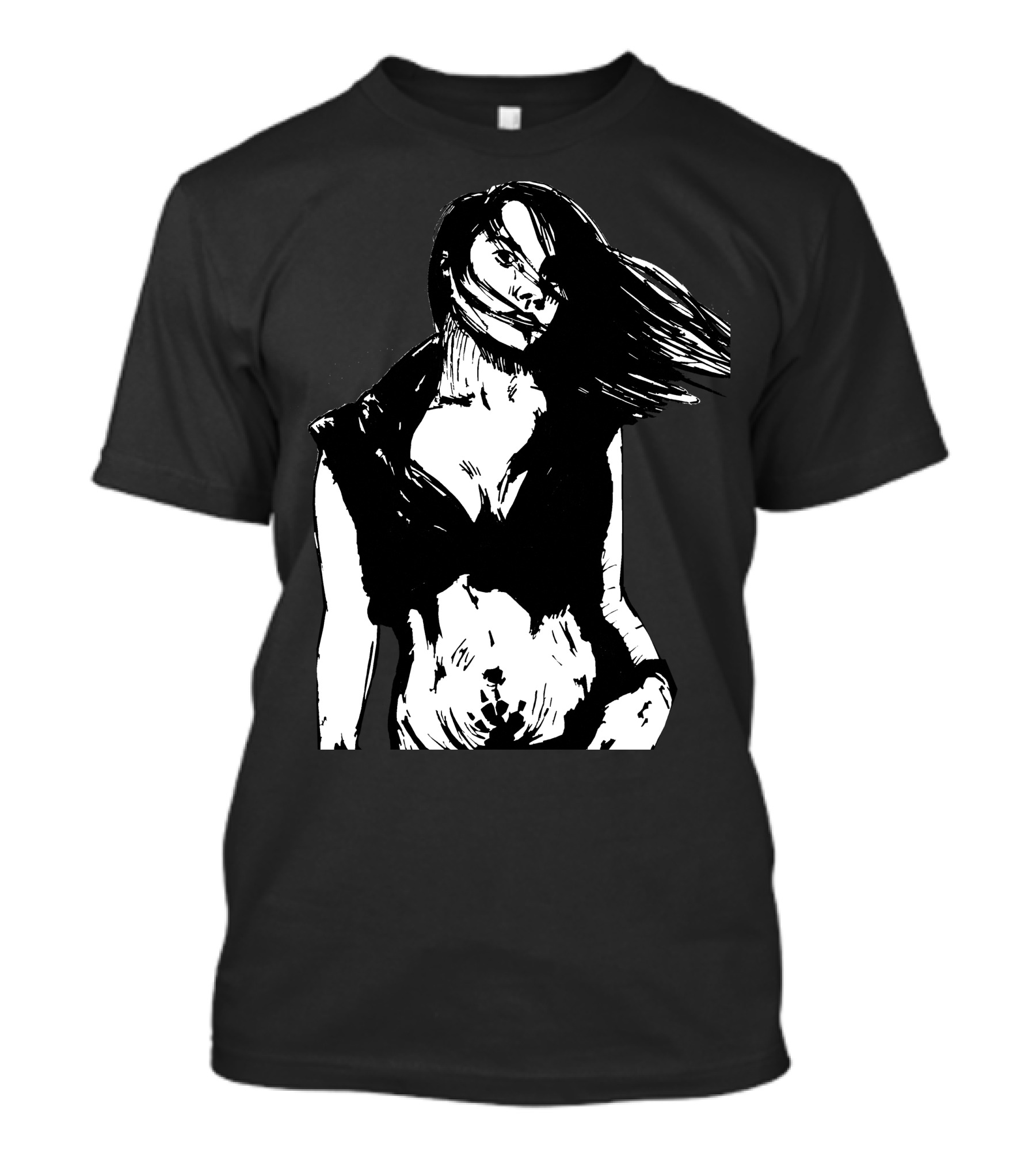 Comics Old Girl Monochrome Dynamic T-Shirt