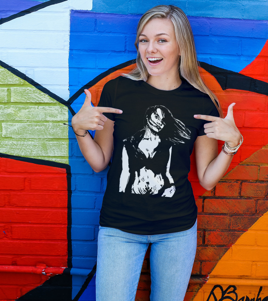 Comics Old Girl Monochrome Dynamic T-Shirt