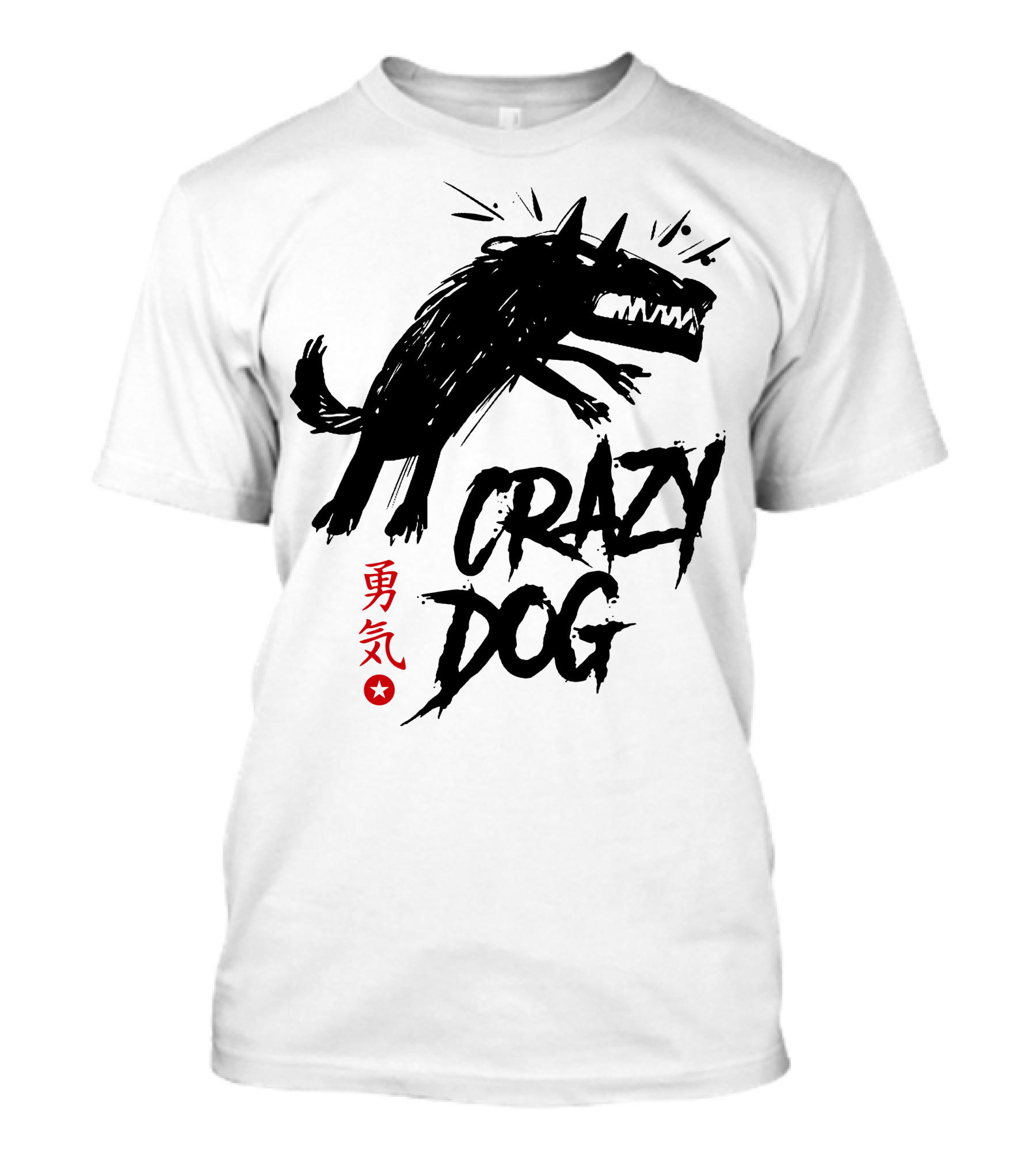 CRAZY DOG Mad Courage Kanji Star Energetic Attack T-Shirt