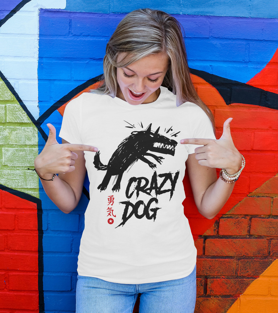 CRAZY DOG Mad Courage Kanji Star Energetic Attack T-Shirt