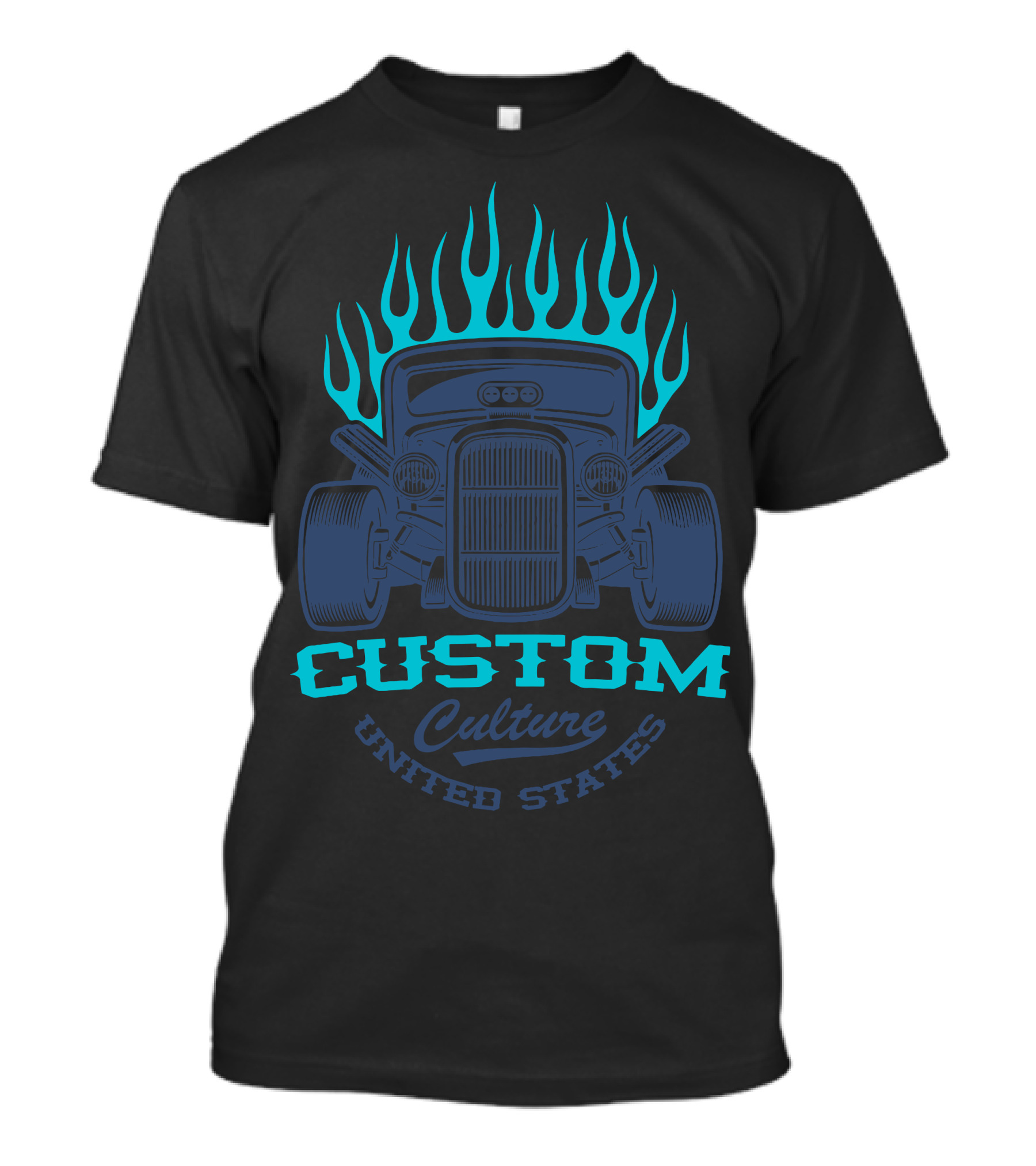 Custom Culture United States Car Flame T-Shirt