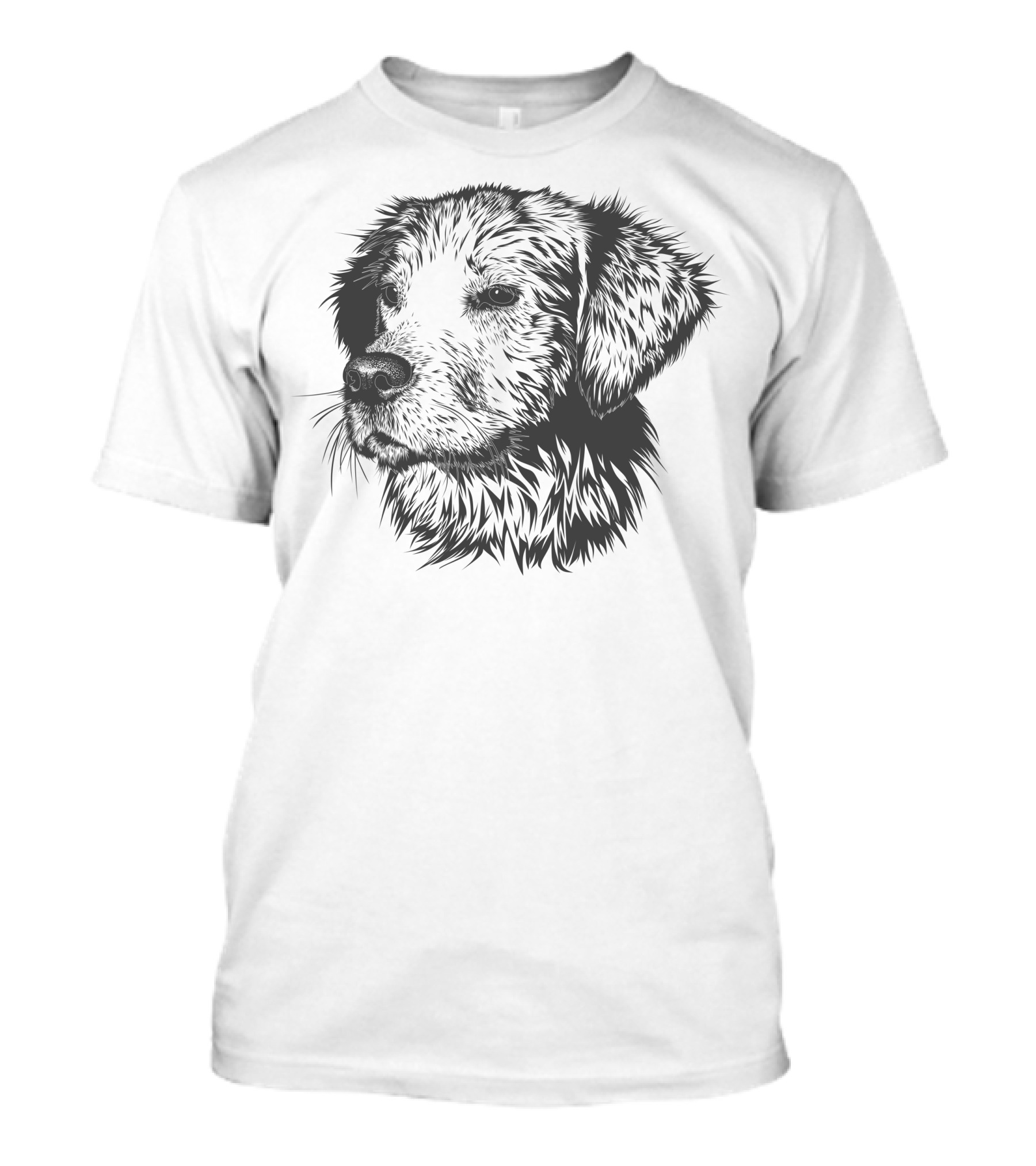 Dog Lover Detailed Canine Head Sketch T-Shirt