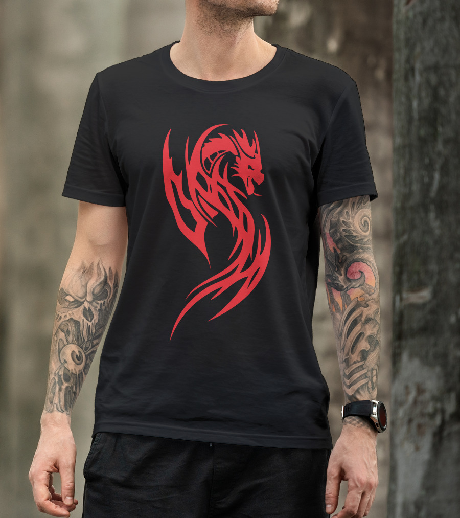 Dragon Tattoo Red Tribal T-Shirt