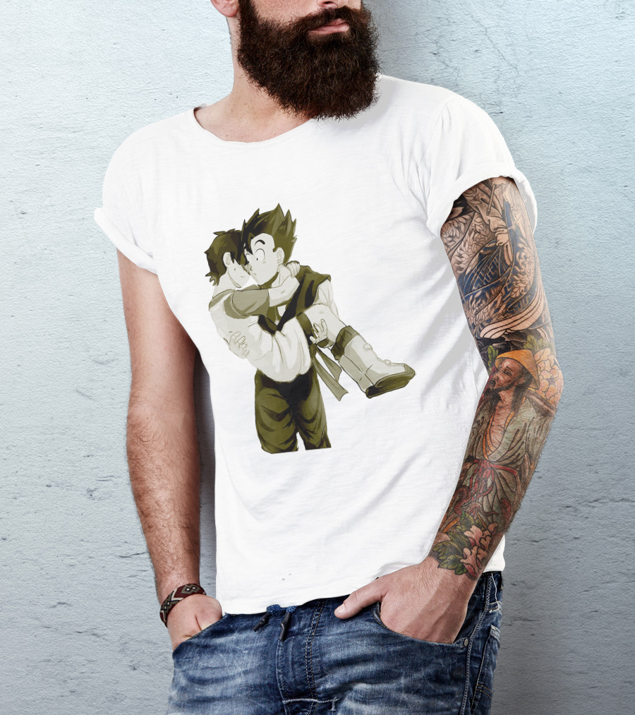 Dragonball Z Gohan Carrying Videl Couple Embrace T-Shirt