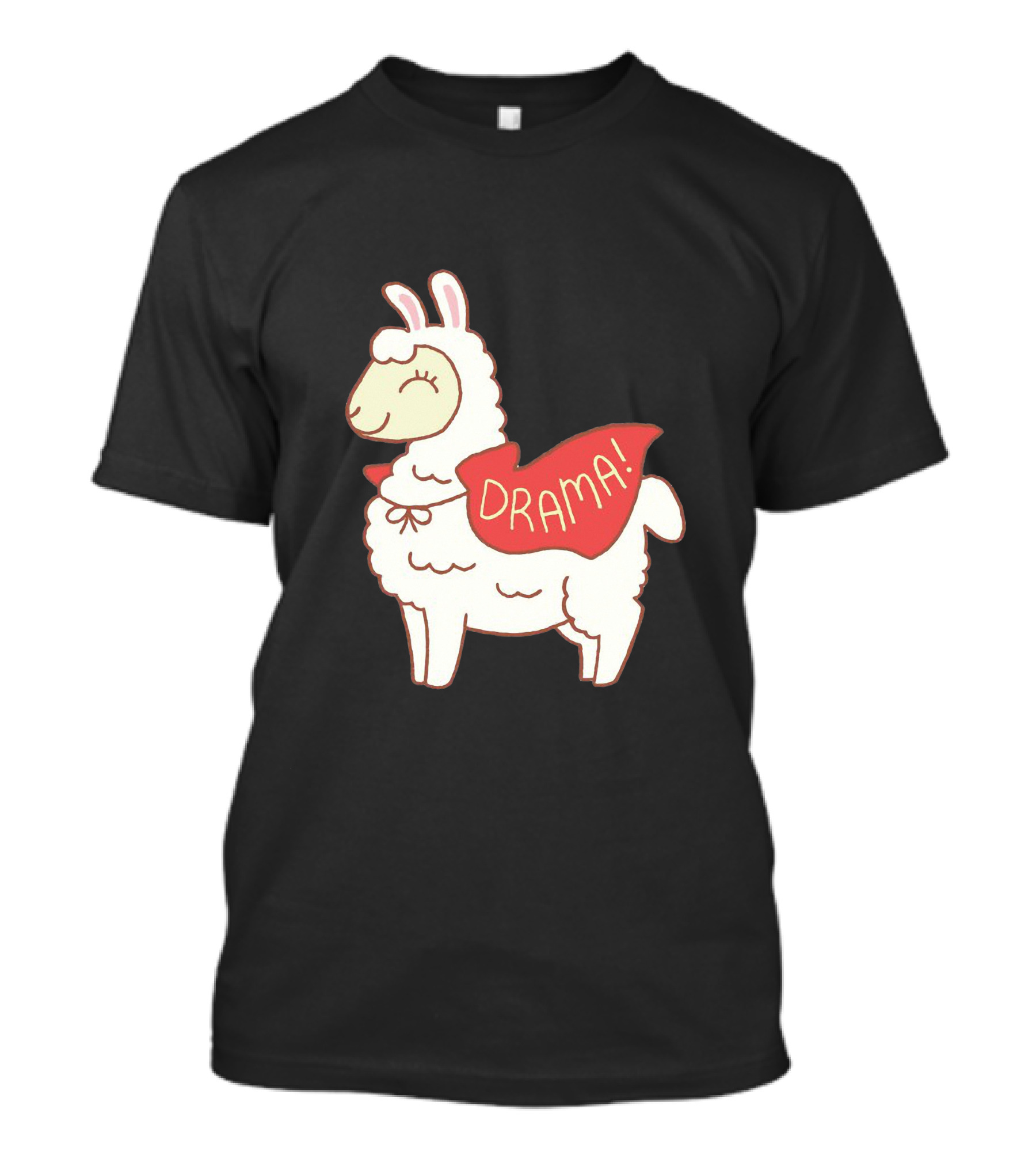 Drama Llama Red Cape Illustration Cute Cartoon Llama T-Shirt