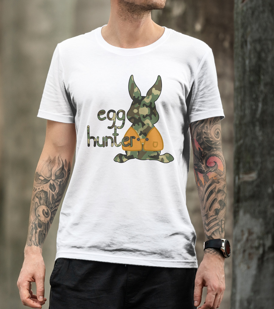Egg Hunter Camouflage Bunny With Eggs T-Shirt
