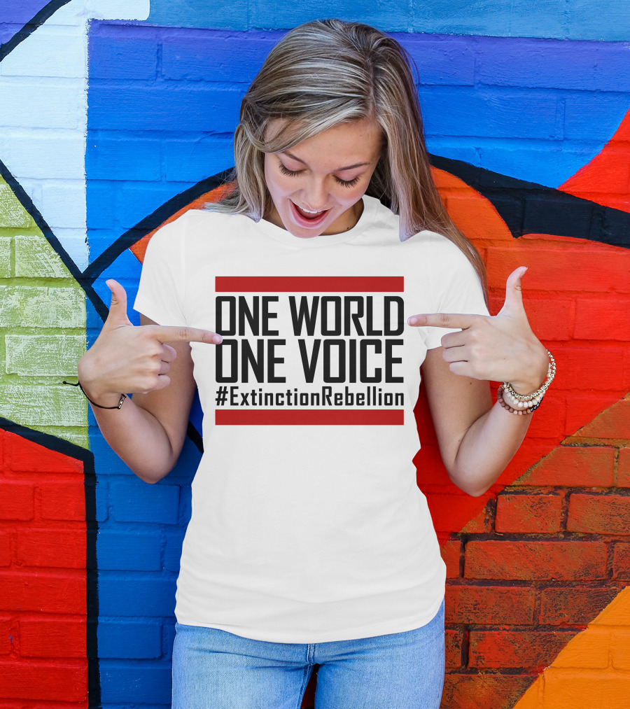 ONE WORLD ONE VOICE #ExtinctionRebellion T-Shirt
