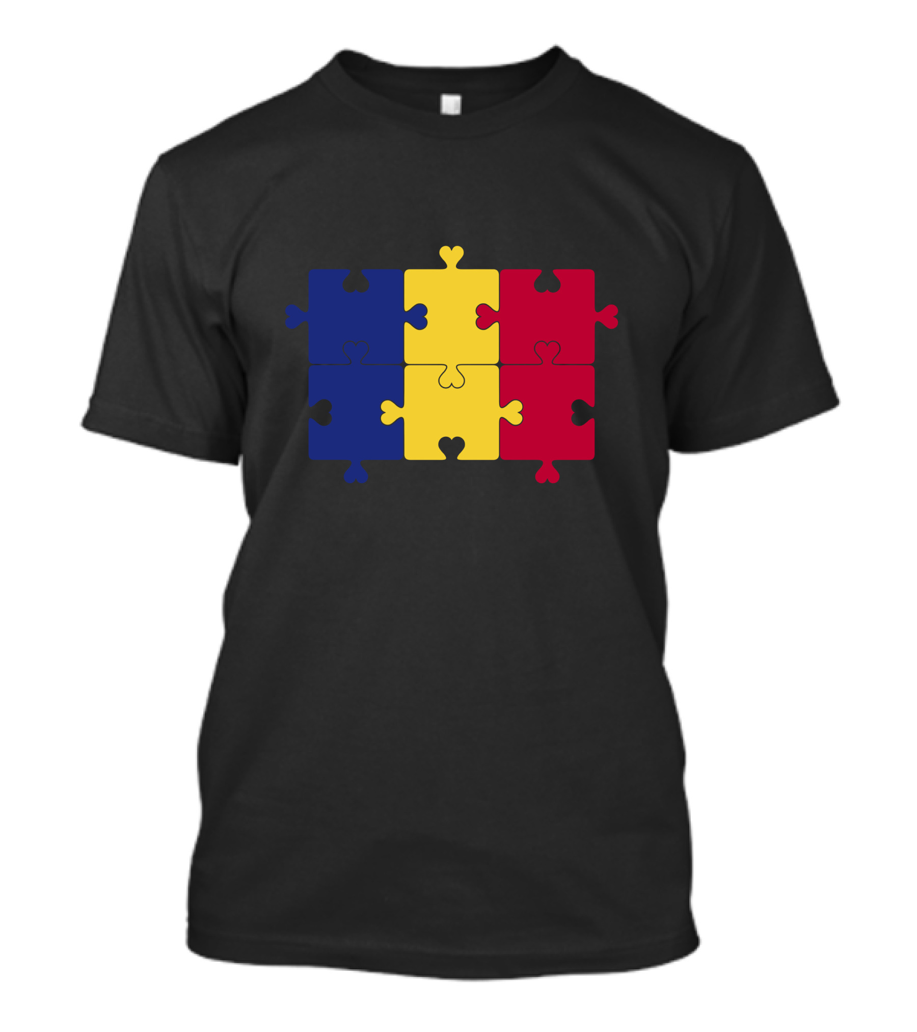 Flag Of Romania Puzzle Pieces T-Shirt