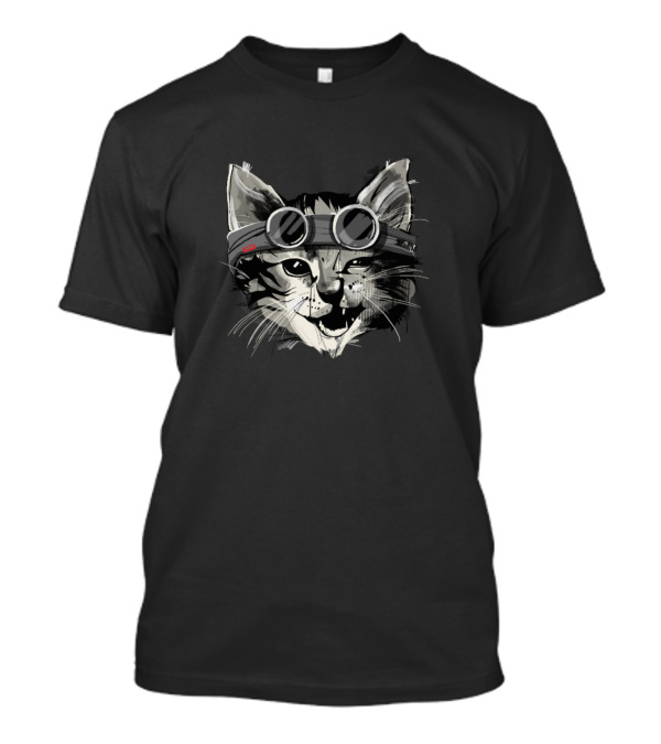Funny Cat With Goggles For Cat Lovers T-Shirt