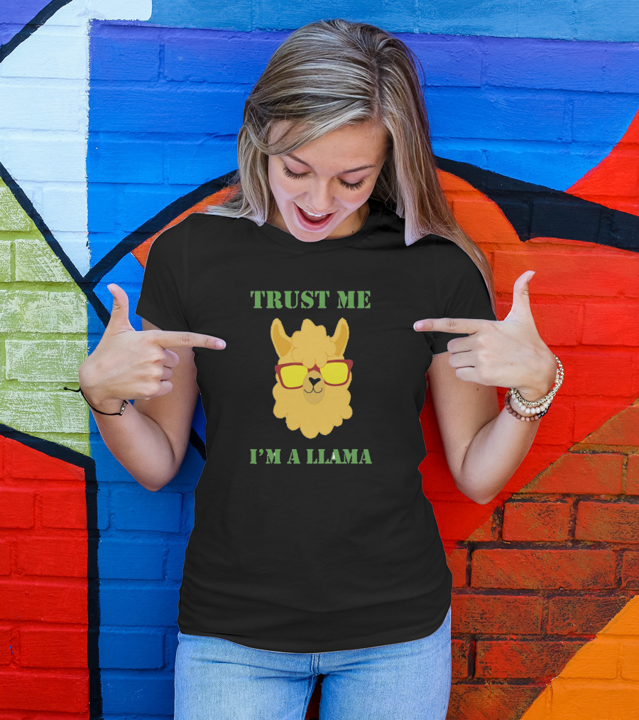 Trust Me I'm A Llama With Funny Sunglasses T-Shirt