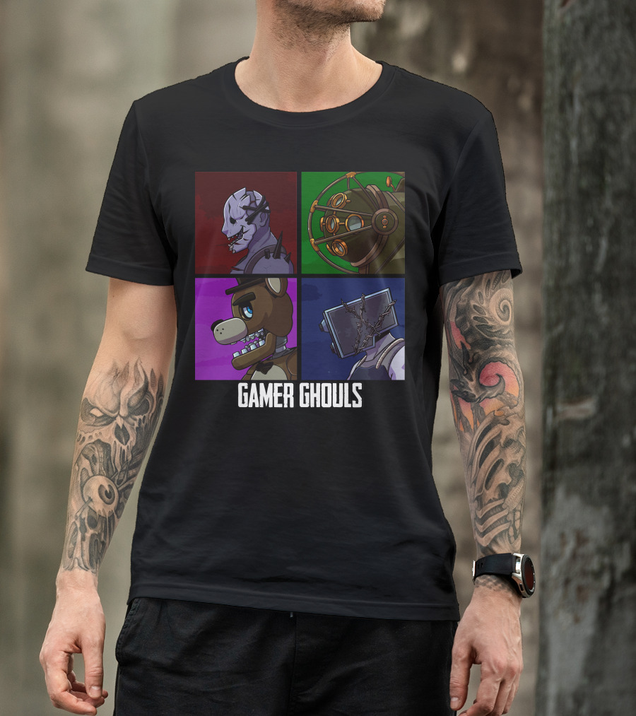 Gamer Ghouls Horror Game Icons Quartet T-Shirt