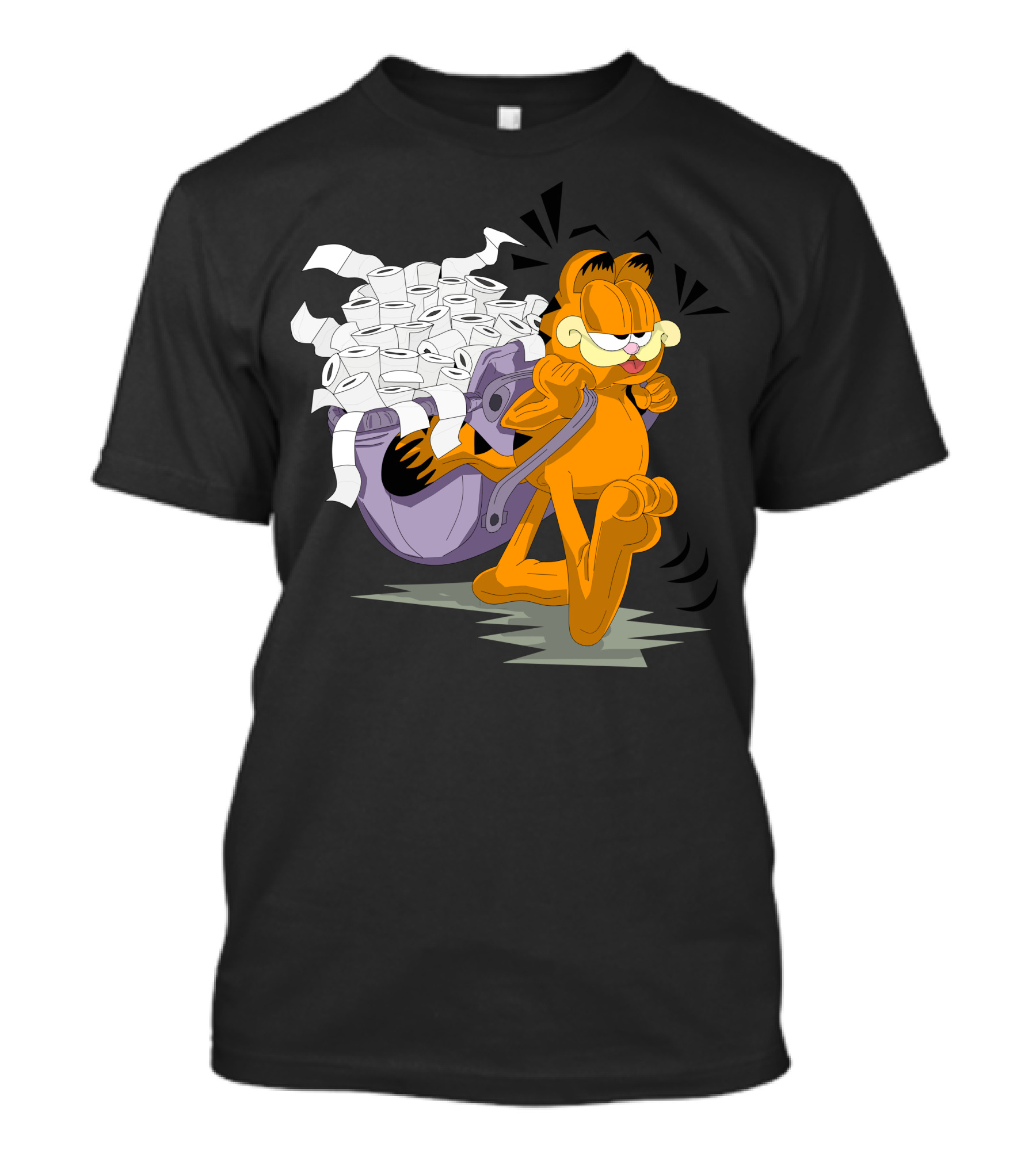 Garfield Laden With Toilet Paper Roll Riches T-Shirt