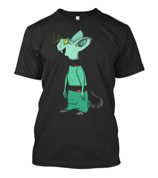 Green Mouse Science Fiction Alien Character T-Shirt
