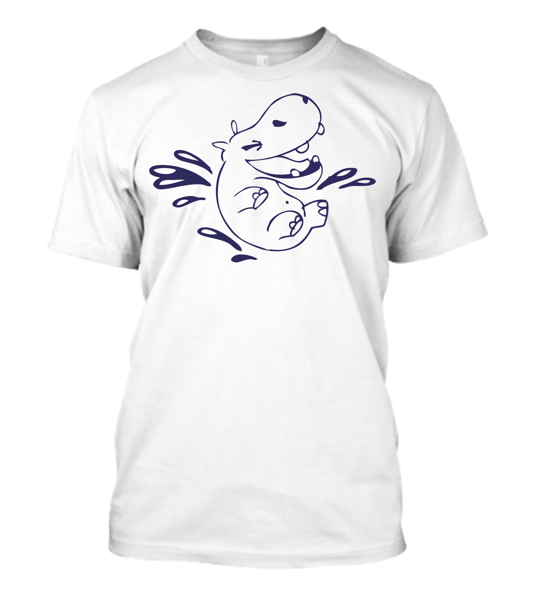 Hippo Splashing Joyfully With Playful Water Droplets T-Shirt