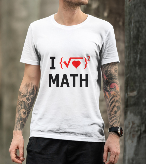 I Love Math Equation Heart Squared T-Shirt