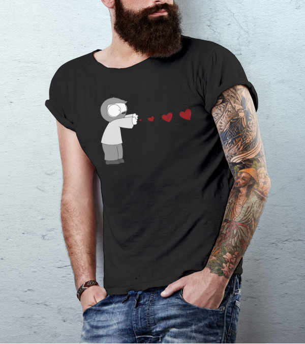 John Hearts Character Blowing Red Hearts T-Shirt