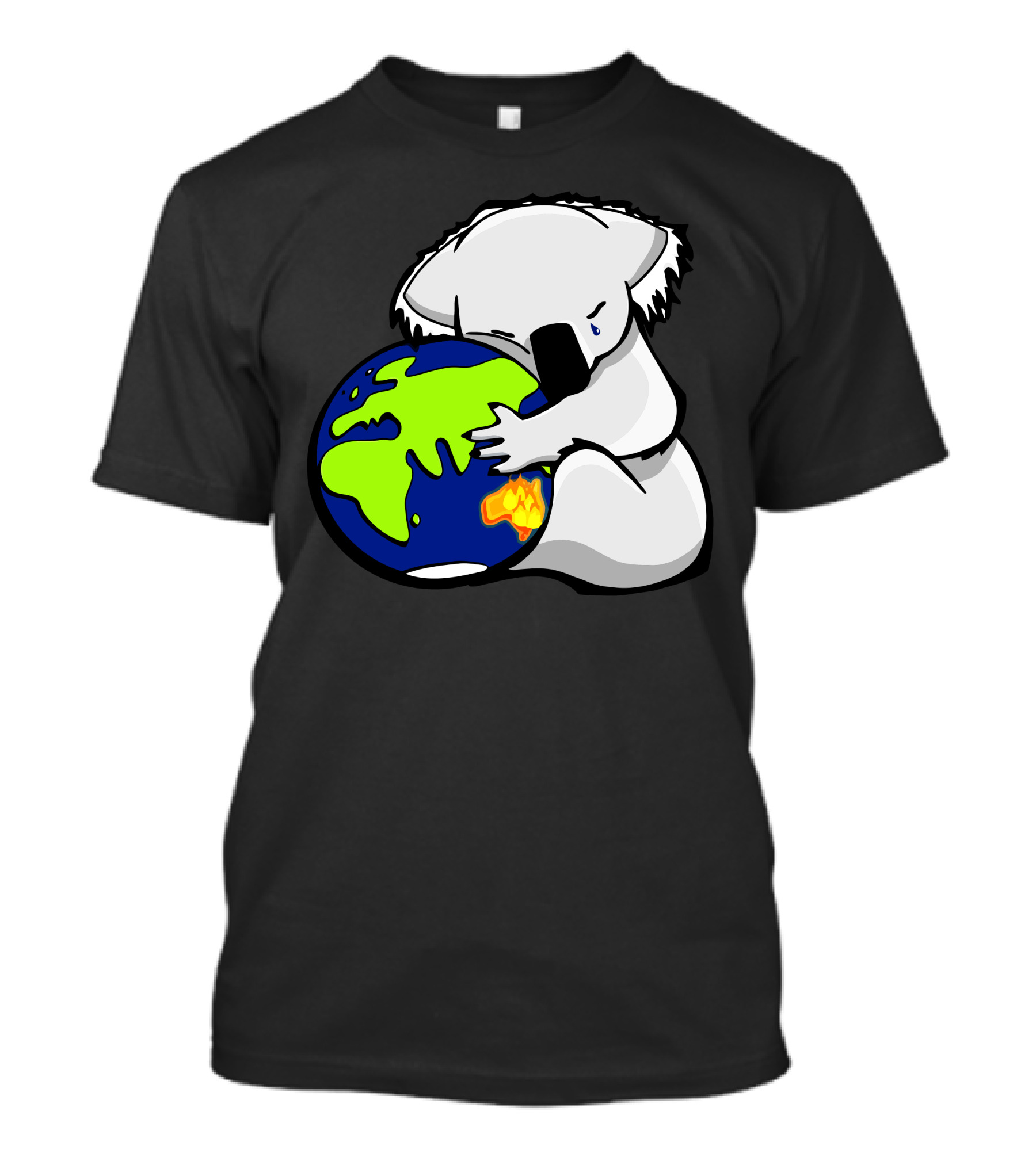 Koala Hugs The Earth Australian Bush Fire Relief Dopeyart Earth Crying Iconic T-Shirt