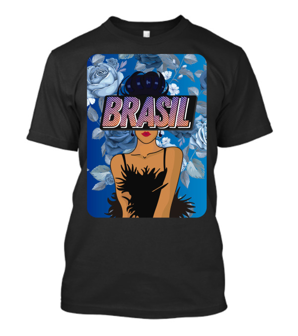 Mulher Roqueira Brasil Blue Roses Fashion T-Shirt