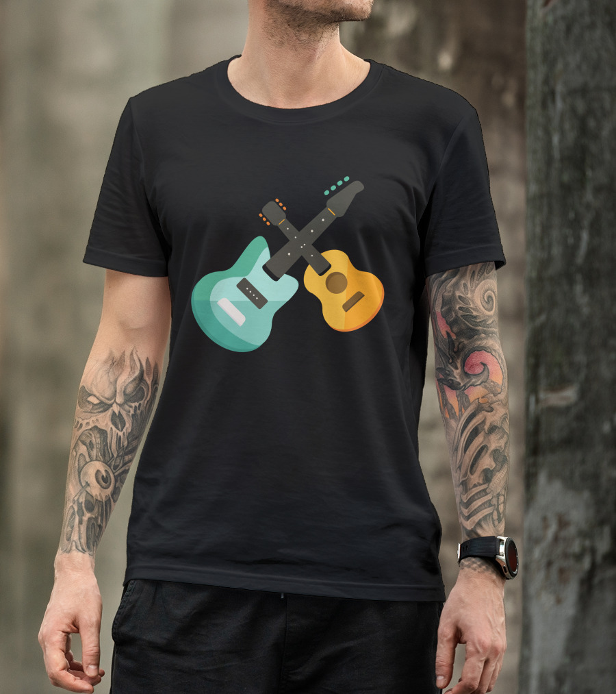Music Of Guitar Electric And Acoustic Crossing T-Shirt