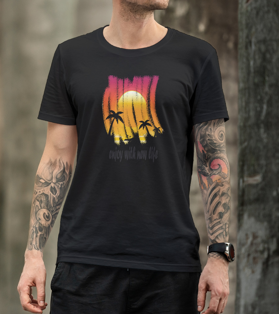 Enjoy With New Life Sunset Palms T-Shirt