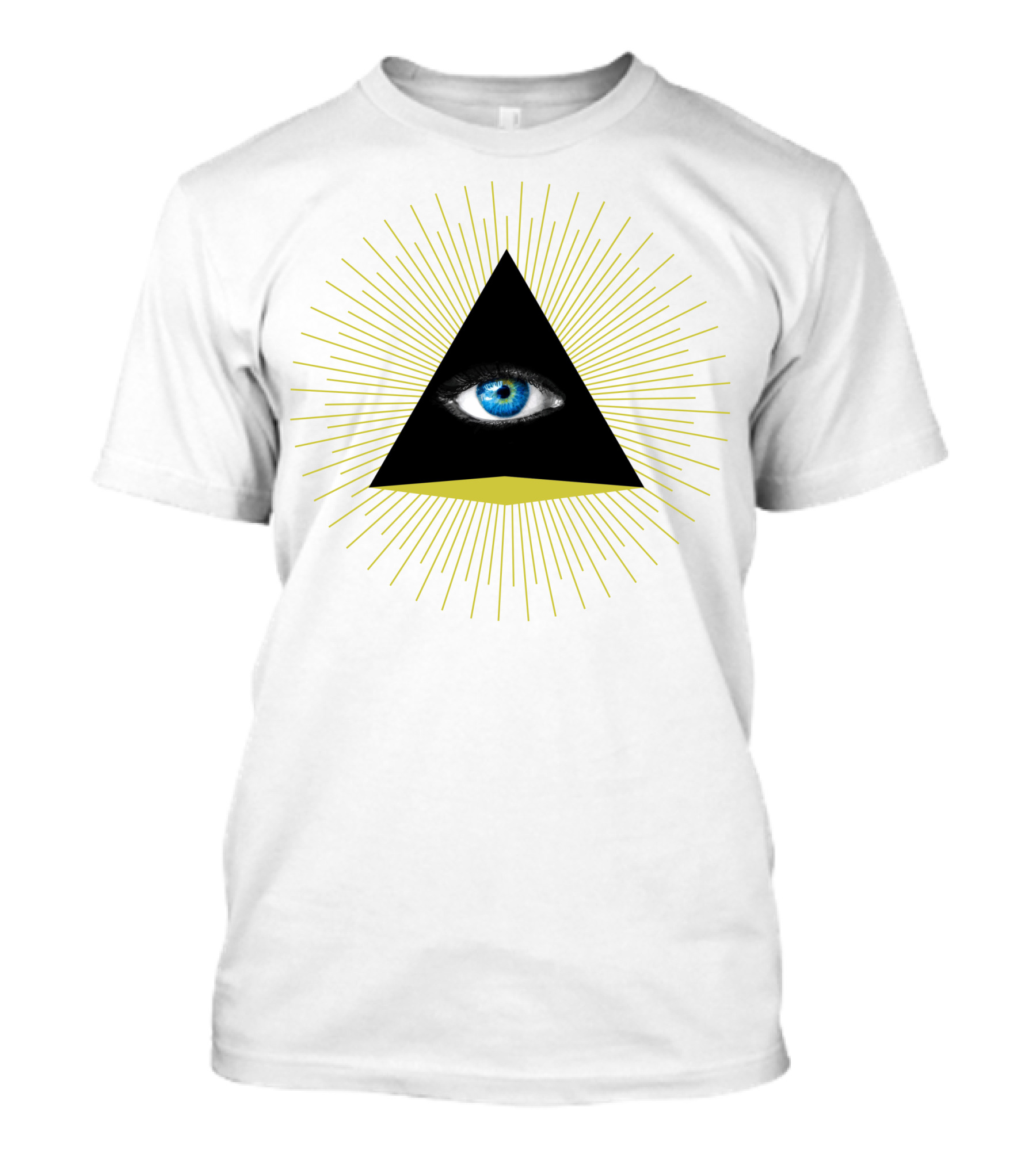 Ojo Pyramid Illuminati Eye Triangle With Radiating Lines T-Shirt