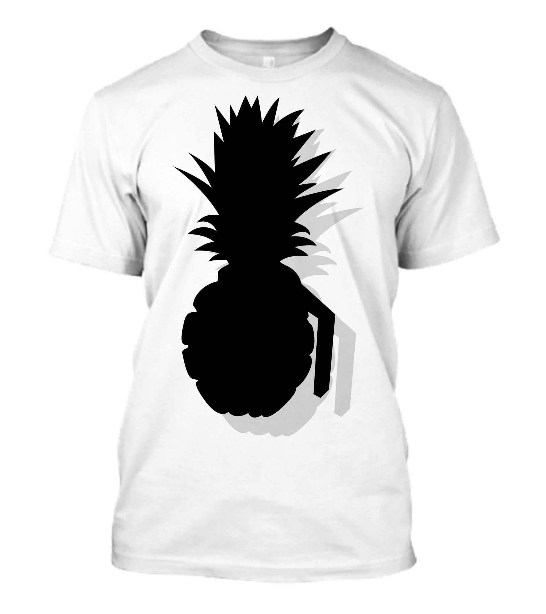 Pineapple Grenade Silhouette Black T-Shirt