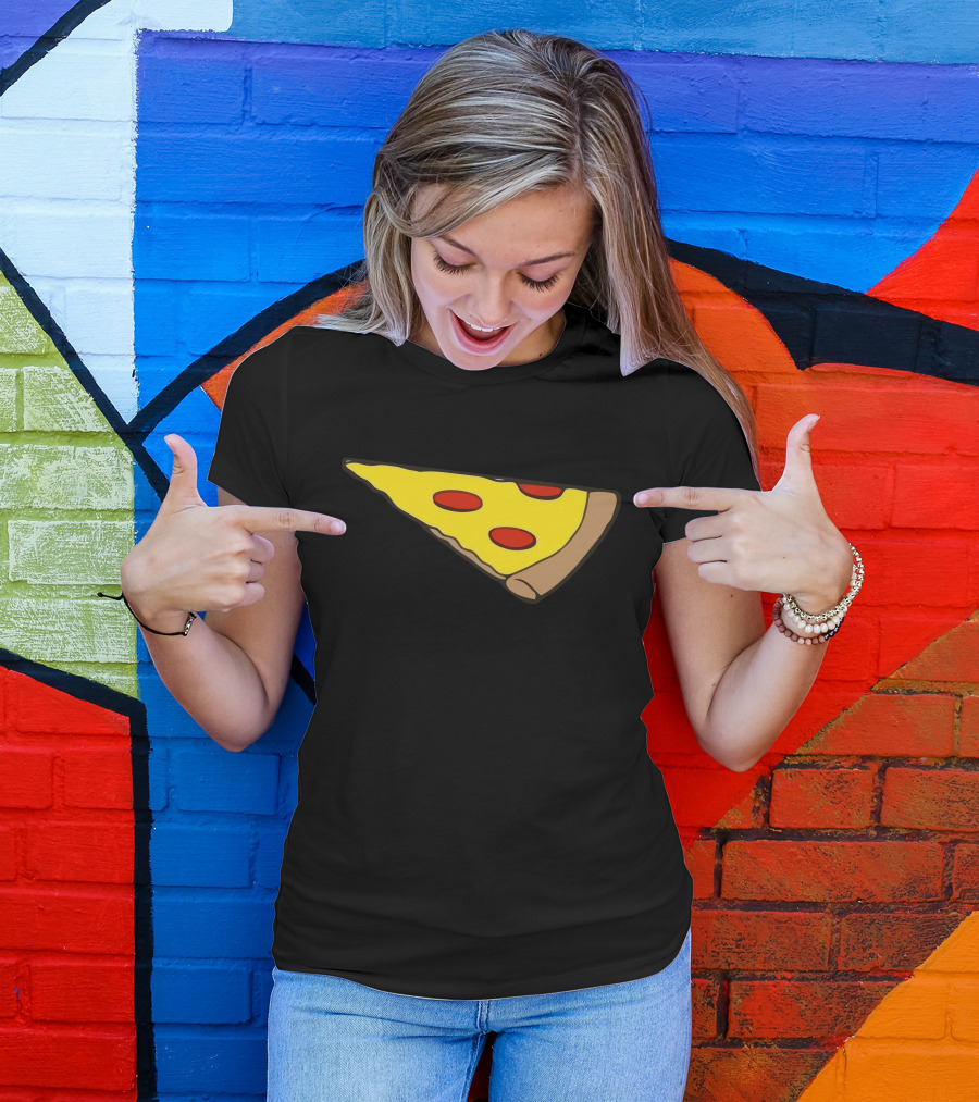 Pizza Pie Slice With Pepperoni Icons T-Shirt