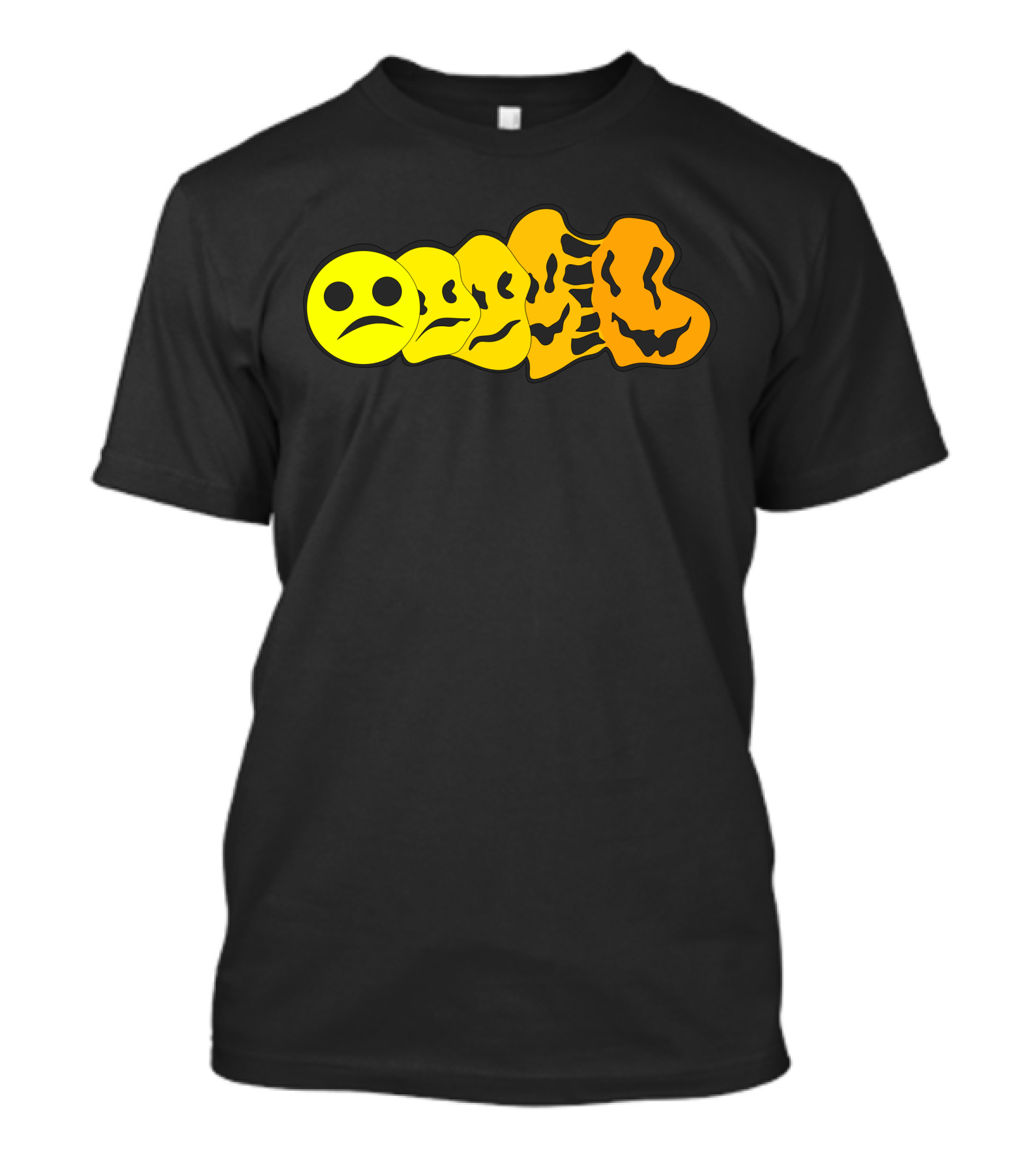 Sad Smiling Emoji Evolution To Jack-O'-Lantern Faces T-Shirt
