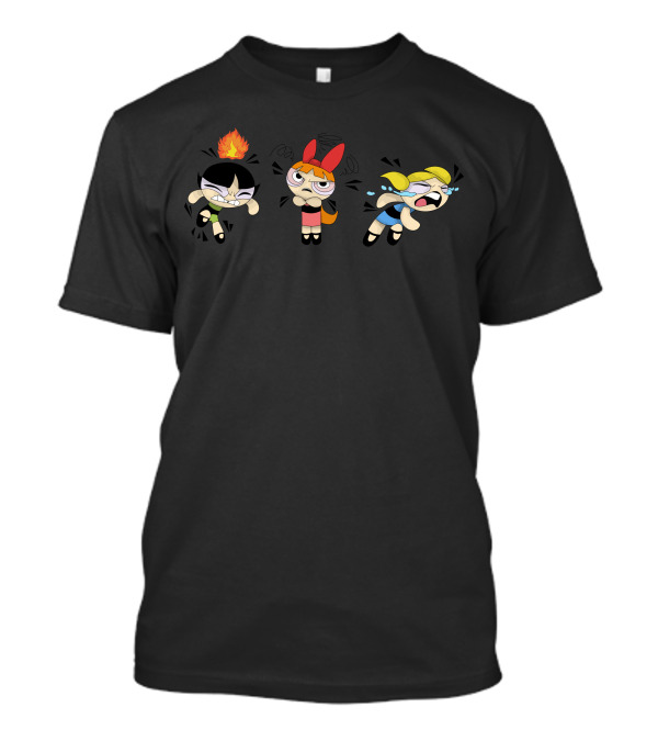 Super Girls Powerpuff Trio Action Scene T-Shirt