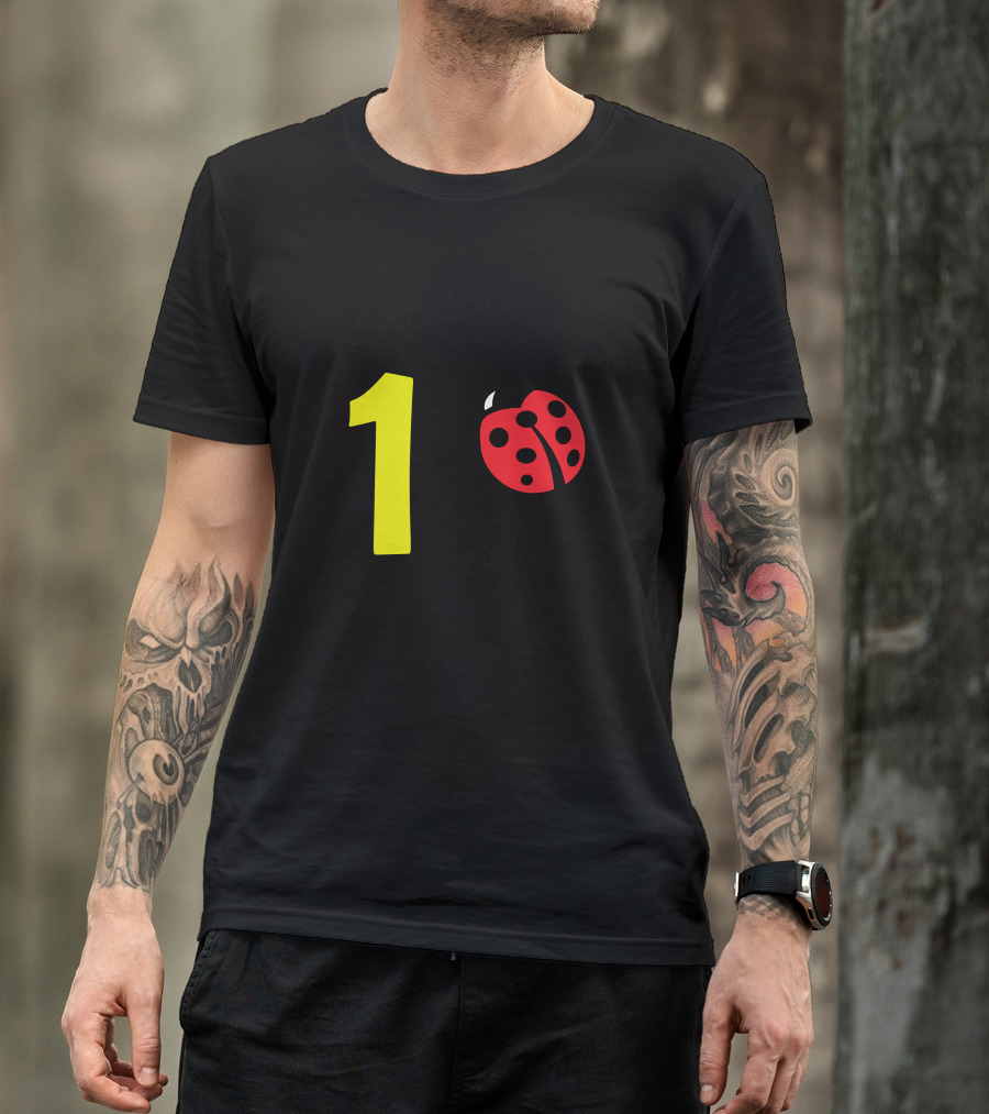 This Little Lady Is 1 Today Ladybug Birthday T-Shirt