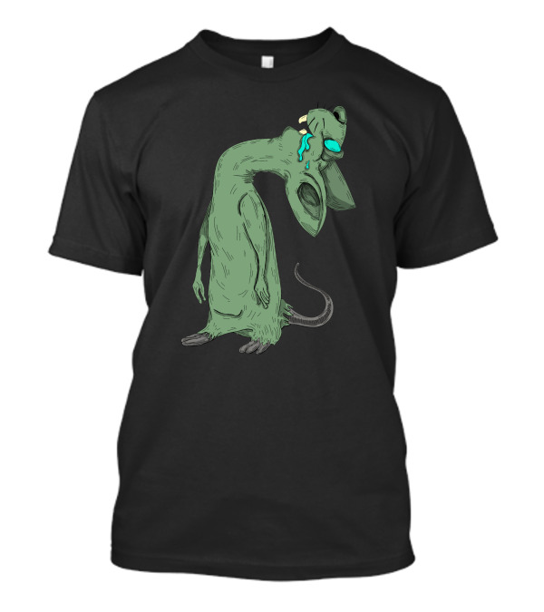 Tired Crying Green Mouse Creature T-Shirt