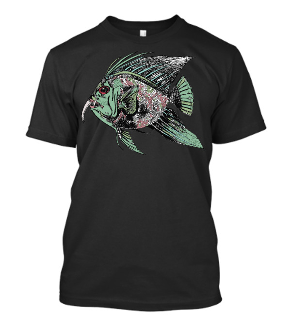Toothed Fish Illustration With Colorful Scales And Fins T-Shirt