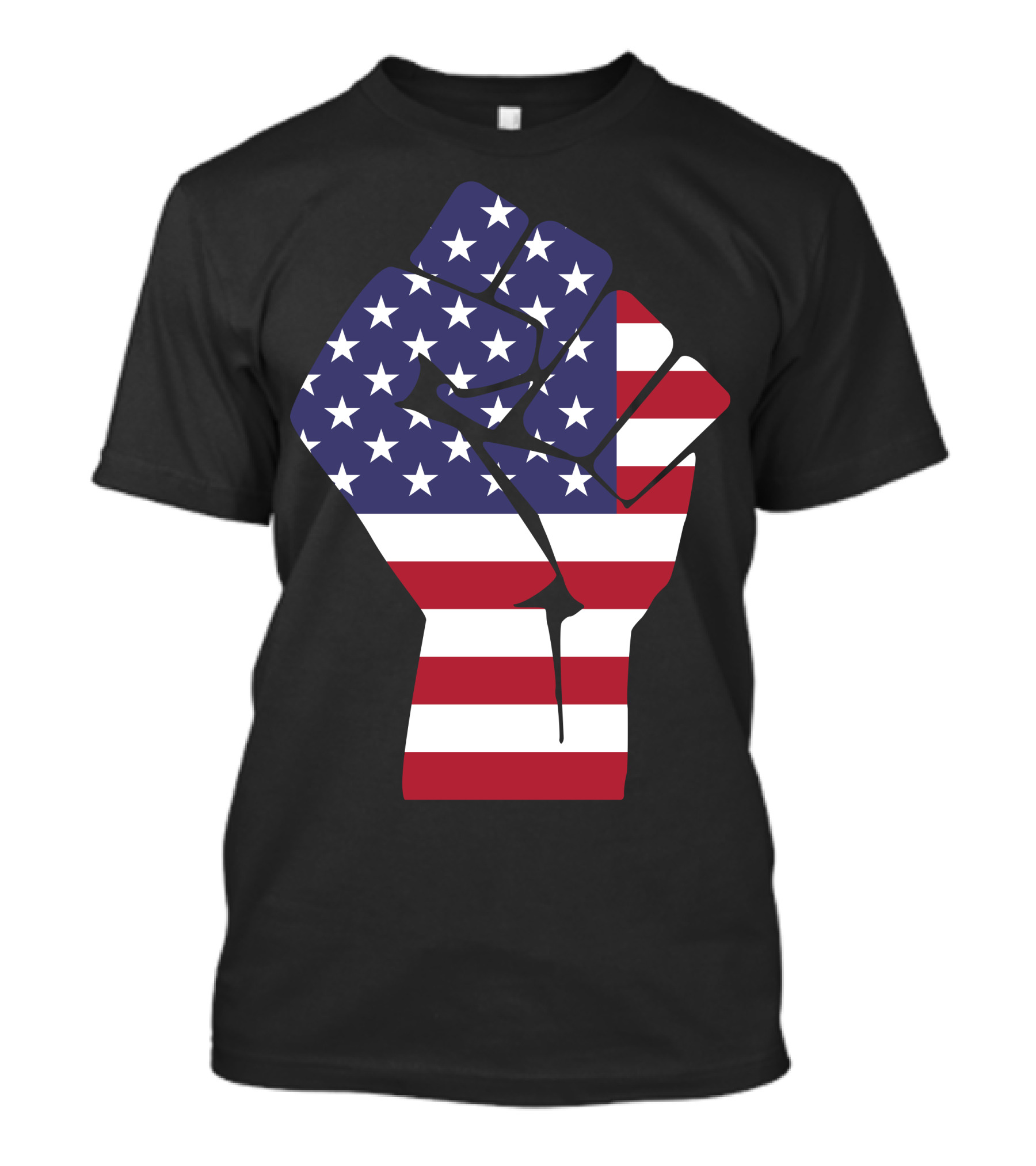 American Flag Raised Fist Power T-Shirt