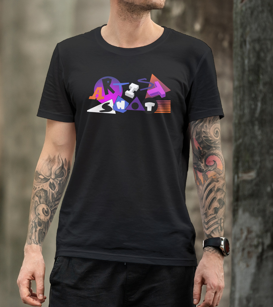 ARTIST SHOT Geometric Typography T-Shirt